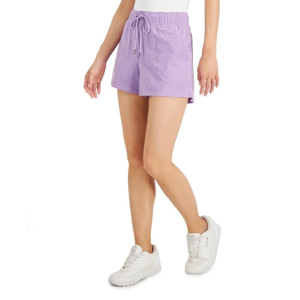 Identity Sweat Shorts Womens Plus Size XXL Purple Lupine HT Casual Lounge